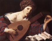 亨德里克特布鲁根 - Woman Playing the Lute